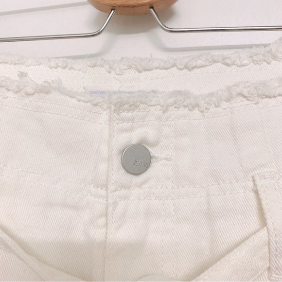 New ASOS Redial White Paper Bag Fringe Denim Skirt with Belted - Picture 2 of 4